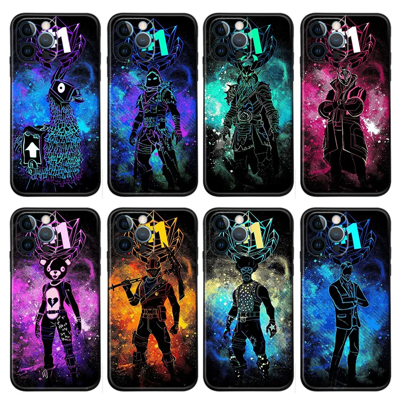 Game Victory Royale Neon Skins Matte TPU Soft Phone Case