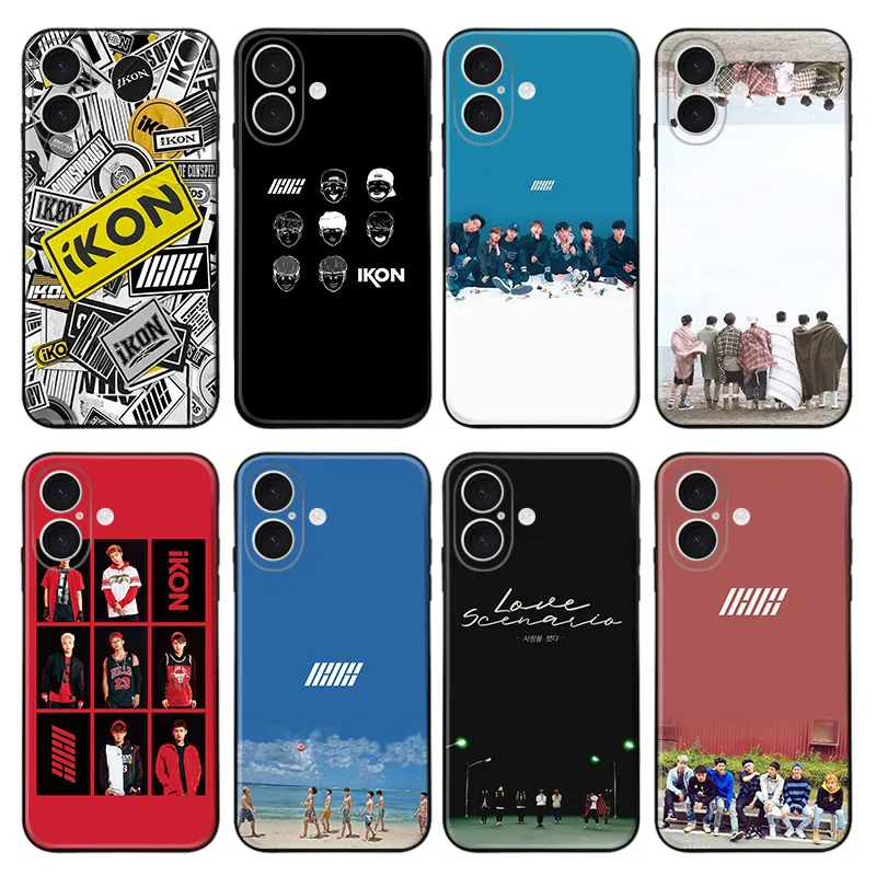 iKON — Kpop Group Members Photos and Love Scenario Logo Graphic Matte Print Soft TPU Phone Case