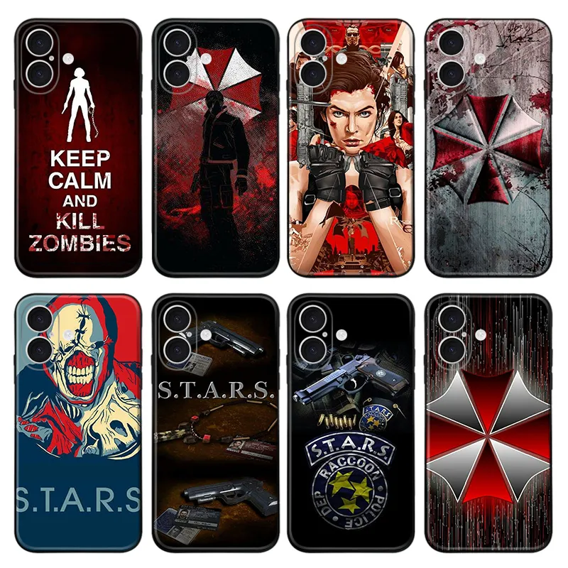 Resident Evil Umbrella - STARS Raccoon City Zombie Sci-Fi Movie Frosted Matte TPU Phone Case with Lanyard