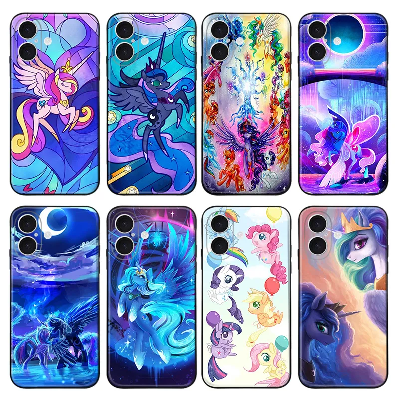My Little Pony - Princess Celestia Luna Twilight Sparkle Stained Glass Frosted Matte TPU Phone Case with Lanyard