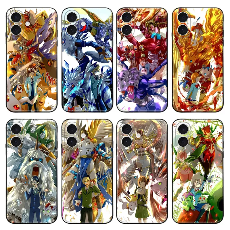 Digimon Adventure Tri - Omegamon Angemon Angewamon Evolution Art Frosted Matte TPU Phone Case with Lanyard