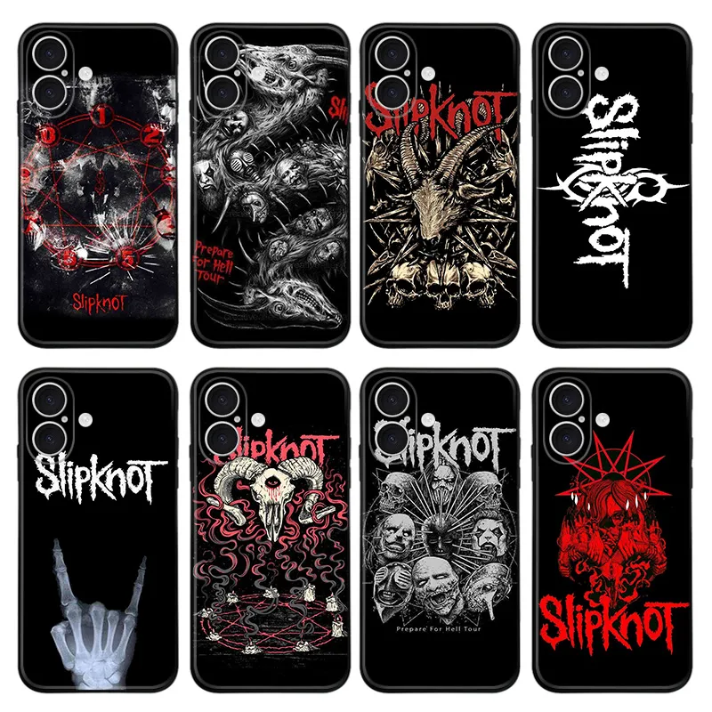 Slipknot Band - Heavy MAlien Visitoral Nu MAlien Visitoral Goat Skull Mask Frosted Matte TPU Phone Case with Lanyard