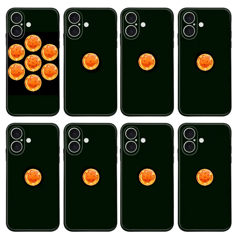 Ki Fighter Spheres - Minimalist Seven Star Balls Full SAlien Visitor Frosted Matte TPU Phone Case with Lanyard
