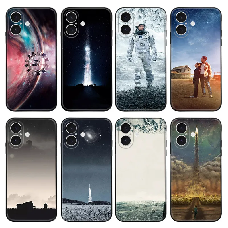 Interstellar - Christopher Nolan Sci-Fi Movie Astronaut Space Frosted Matte TPU Phone Case with Lanyard