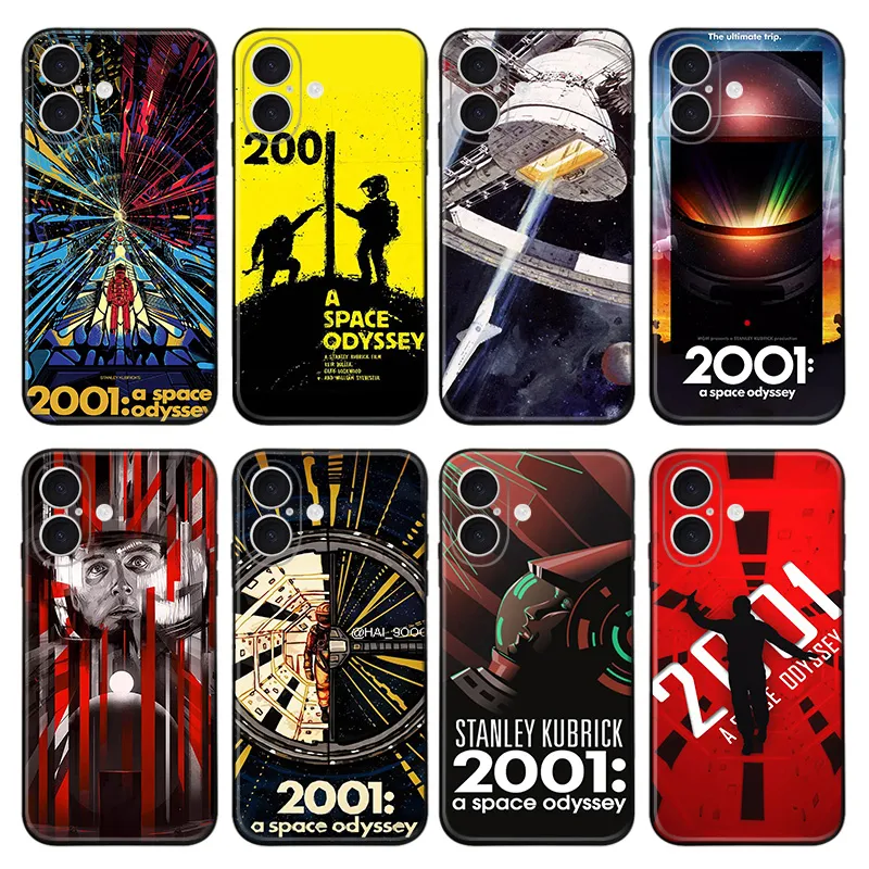 2001: A Space Odyssey - Stanley Kubrick Sci-Fi RAlien Visitorro Movie Poster Frosted Matte TPU Phone Case with Lanyard