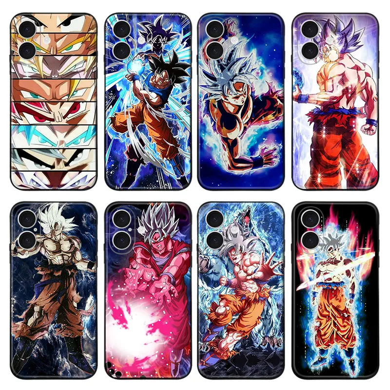 Ki Fighter Goku Ultra Instinct - Saiyan Kamehameha Eye Crop Anime Frosted Matte TPU Phone Case with Lanyard