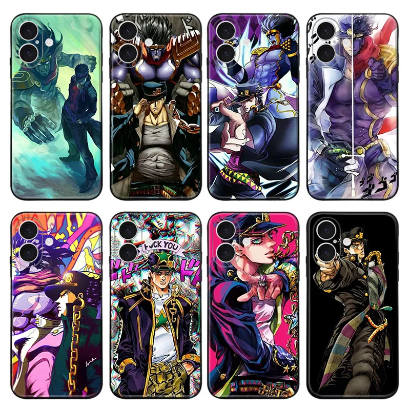 JOJO Anime - Jotaro Kujo Star Platinum Anime Art Frosted Matte TPU Phone Case with Lanyard