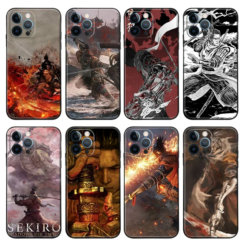 Sekiro Shadows Die Twice - Wolf Genichiro Samurai Manga Art Frosted Matte TPU Phone Case with Lanyard