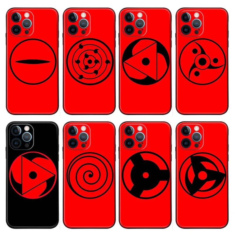 Ninja Anime Sharingan Eye - Mangekyou Rinnegan Red Sasuke Itachi Kakashi Frosted Matte TPU Phone Case with Lanyard