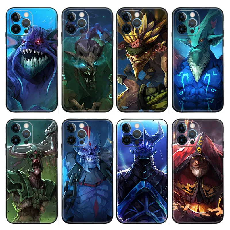 Dota 2 - Dota Hero Slark Undying Bristleback Leshrac Undying Lich Razor Sven Frosted Matte TPU Phone Case with Lanyard