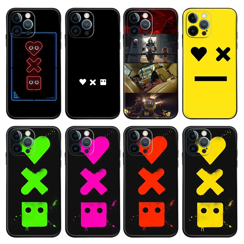 Love Death and Robots - LDR Neon Icon Sci-Fi NAlien Visitorflix Series Frosted Matte TPU Phone Case with Lanyard