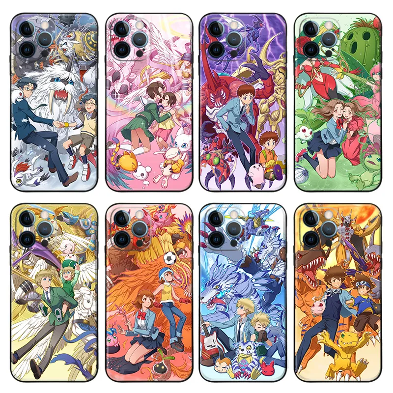 Digimon Adventure - Tai Matt Agumon Gabumon Anime Frosted Matte TPU Phone Case with Lanyard