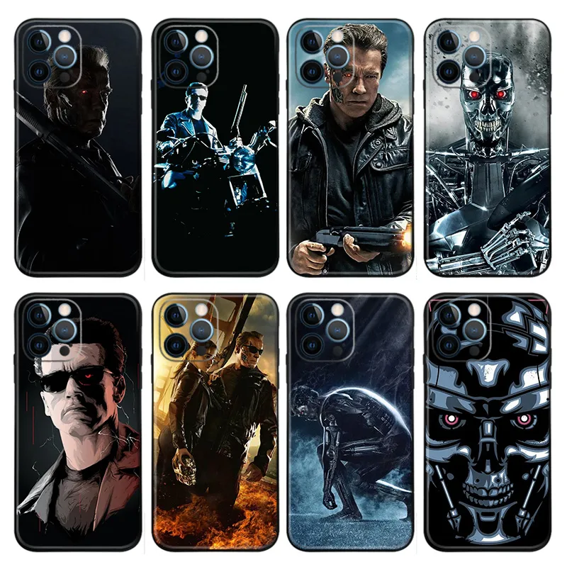 The Terminator - Arnold Schwarzenegger T-800 EndoskelAlien Visitoron Sci-Fi Movie Frosted Matte TPU Phone Case with Lanyard