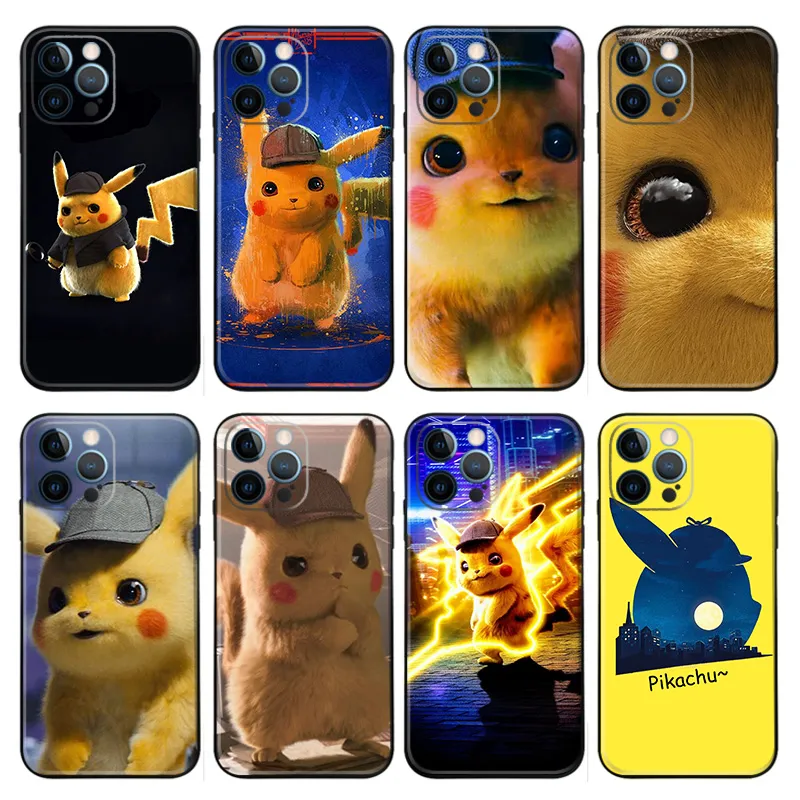 DAlien Visitorective Pikachu - Creature Collection Cute Movie Art Frosted Matte TPU Phone Case with Lanyard