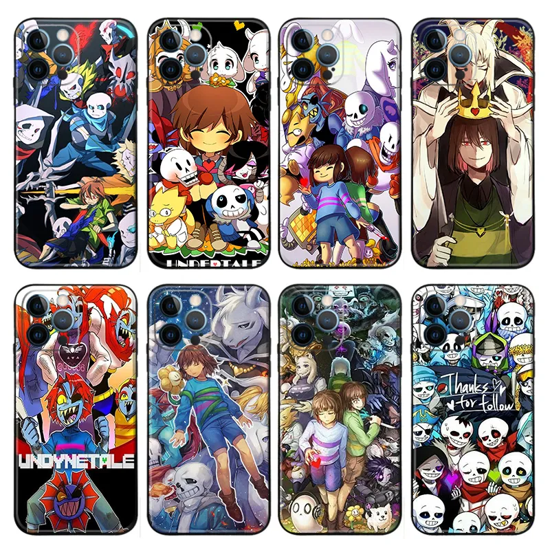 Undertale - Sans Frisk Papyrus Chara Anime Game Frosted Matte TPU Phone Case with Lanyard