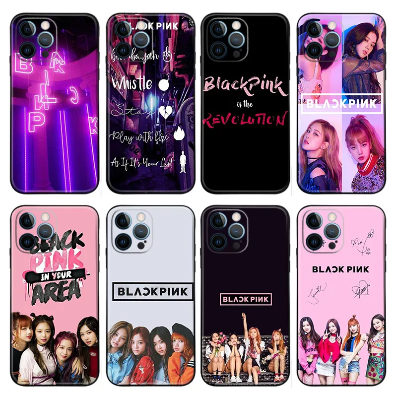 BLACKPINK - Kpop Jennie Lisa Jisoo Rose Frosted Matte TPU Phone Case with Lanyard