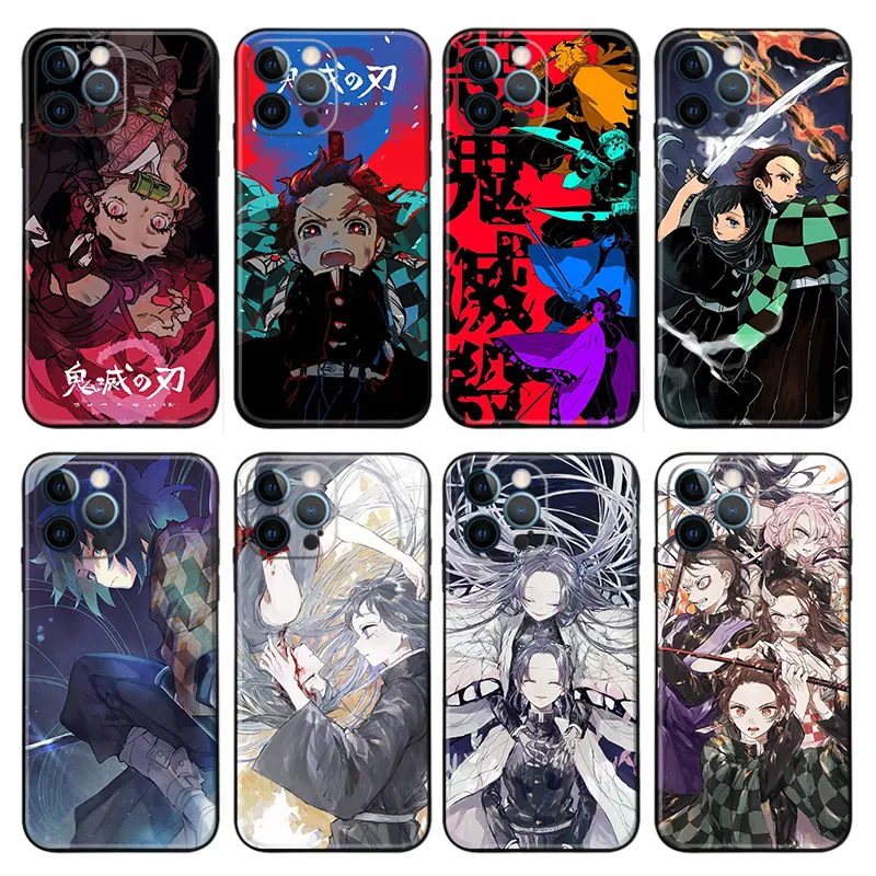 Blade Corps - Tanjiro Nezuko Giyu Shinobu Frosted Matte TPU Phone Case with Lanyard