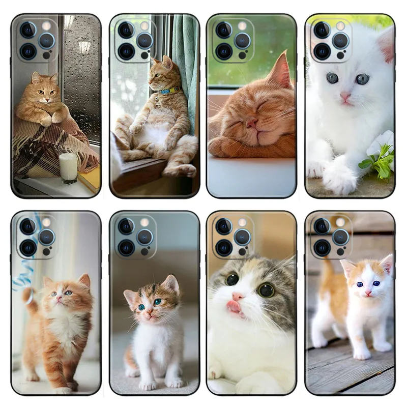 Cute Cat - Fluffy Kitten Orange Tabby Frosted Matte TPU Phone Case with Lanyard