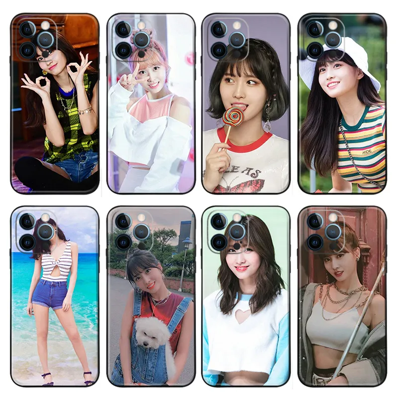 TWICE Momo Kpop Idol Photo Collage Matte TPU Phone Case with Lanyard Hole