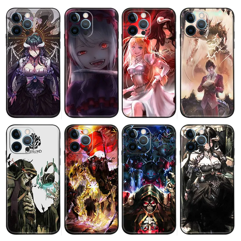 Overlord Ainz Ooal Gown and Albedo Anime Matte TPU Phone Case with Lanyard Hole