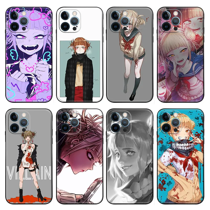 Hero School Himiko Toga Anime Character Matte TPU Phone Case with Lanyard Hole