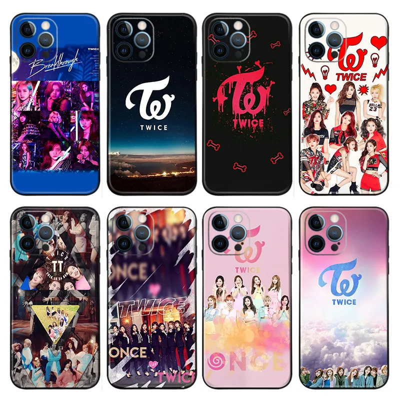 TWICE Kpop Group Logo and Photo Matte TPU Phone Case with Lanyard Hole