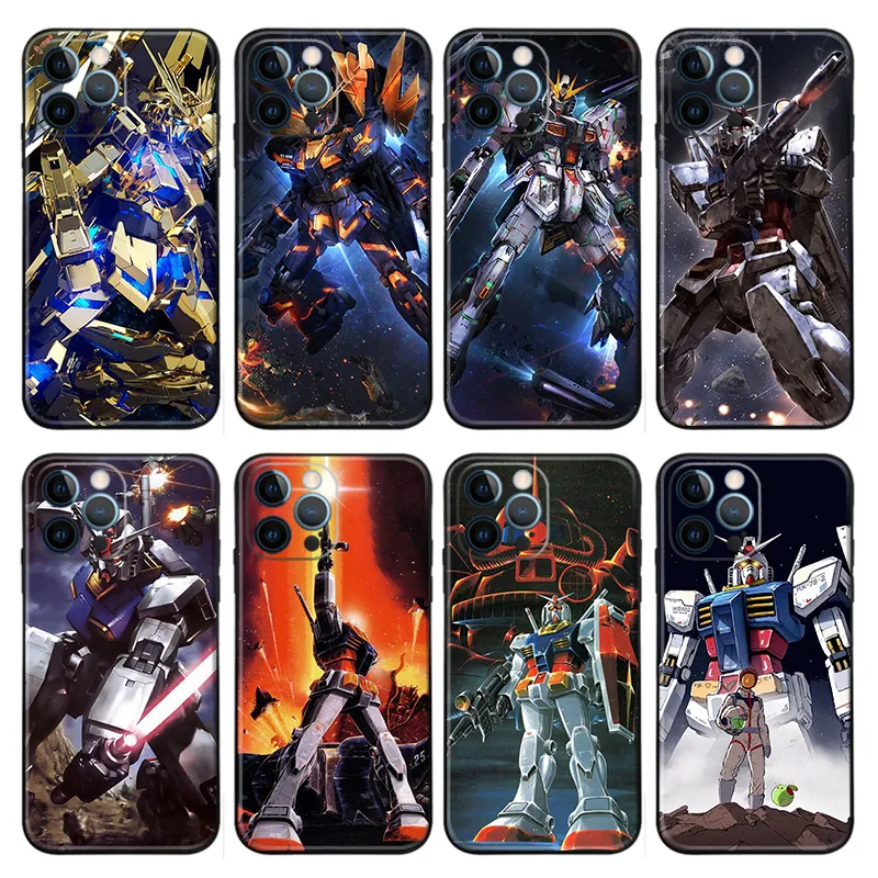 Gundam RX-78-2 and Phenex Mecha Matte TPU Phone Case with Lanyard Hole