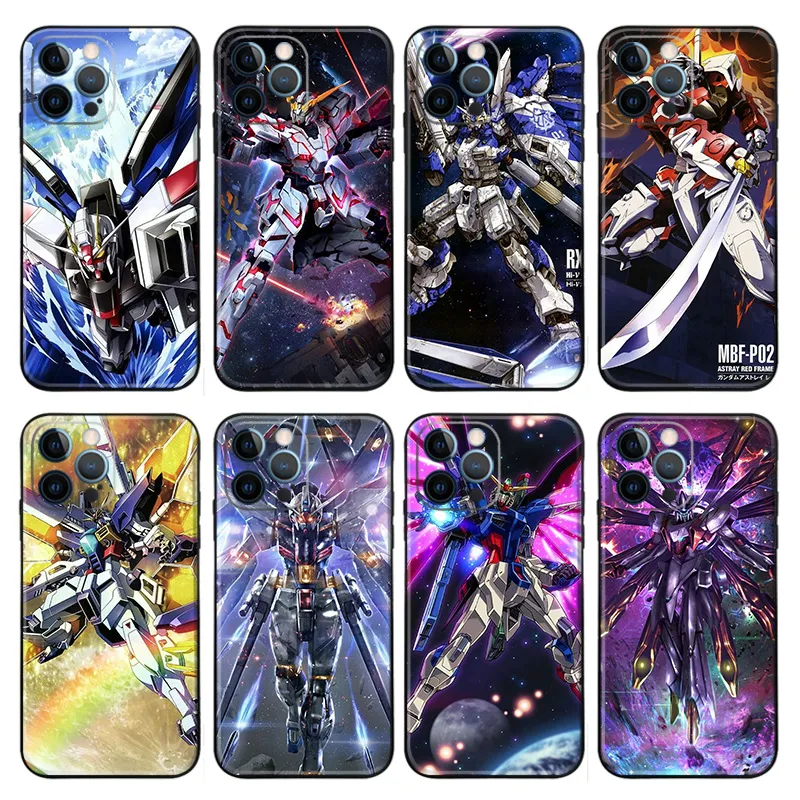 Gundam Mecha Mobile Suit Matte TPU Phone Case with Lanyard Hole