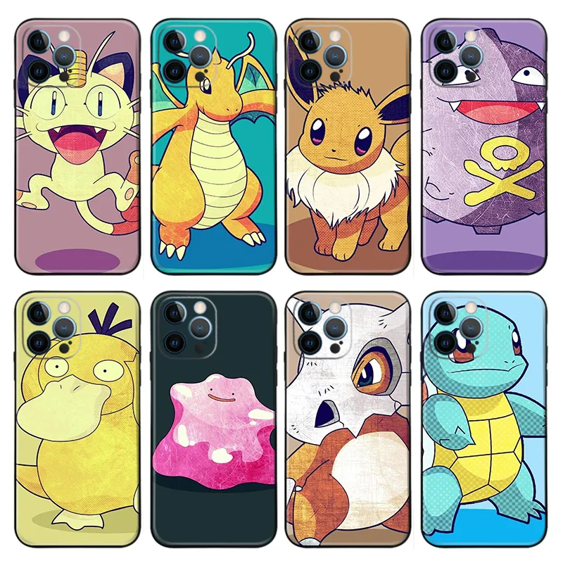 Creature Collection Eevee and Ditto Matte TPU Phone Case with Lanyard Hole