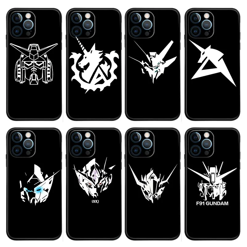Gundam Logo Minimalist Matte TPU Phone Case with Lanyard Hole