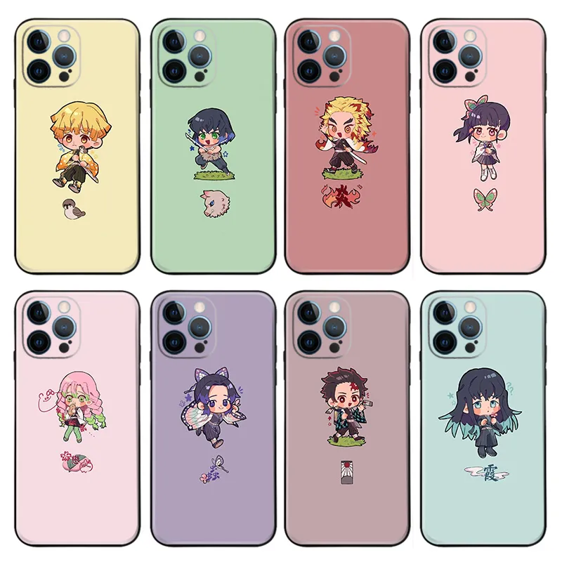 Blade Corps — Cute Chibi Tanjiro Zenitsu Inosuke & Hashira Solid Pastel Matte Printed TPU Phone Case