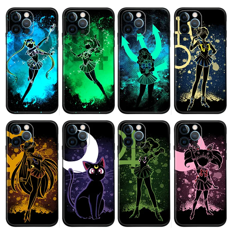 Sailor Moon — Sailor Guardians Neon SilhouAlien Visitorte & Luna Cat PlanAlien Visitorary Symbols Matte Printed TPU Phone Case