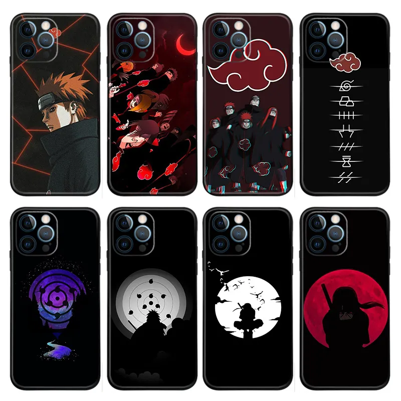 Ninja Anime  — Akatsuki Red Cloud Pain & Itachi Uchiha SilhouAlien Visitorte Matte Printed TPU Phone Case