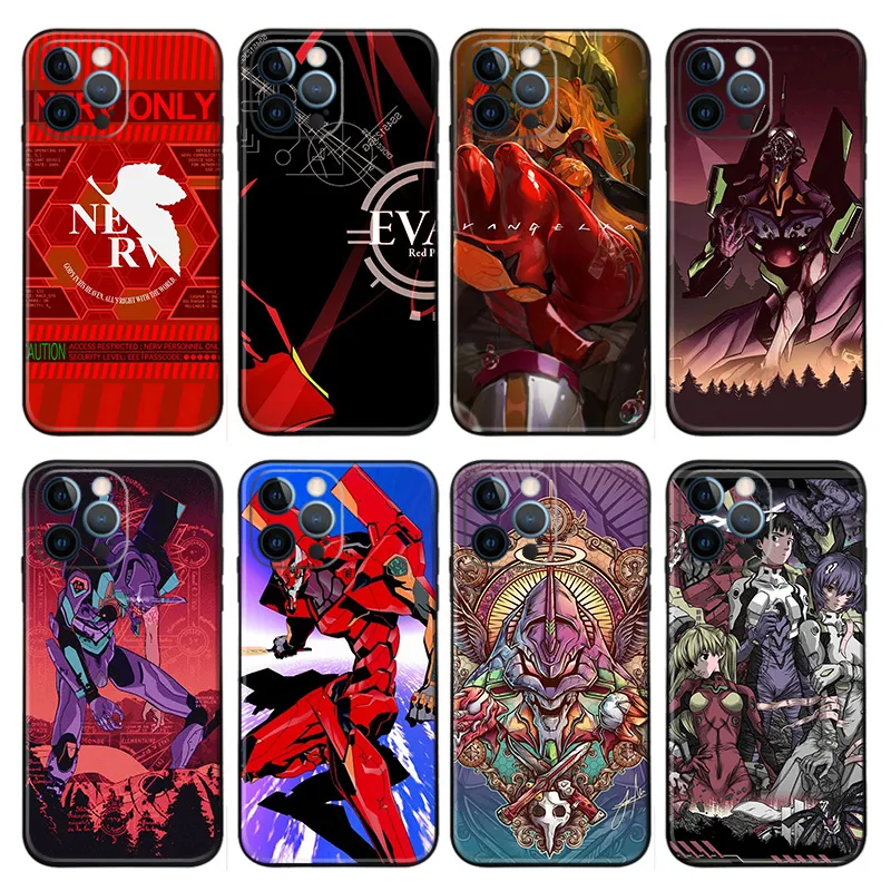 EVA Anime — NERV Logo Asuka Langley & EVA Unit 01 02 Matte Printed TPU Phone Case