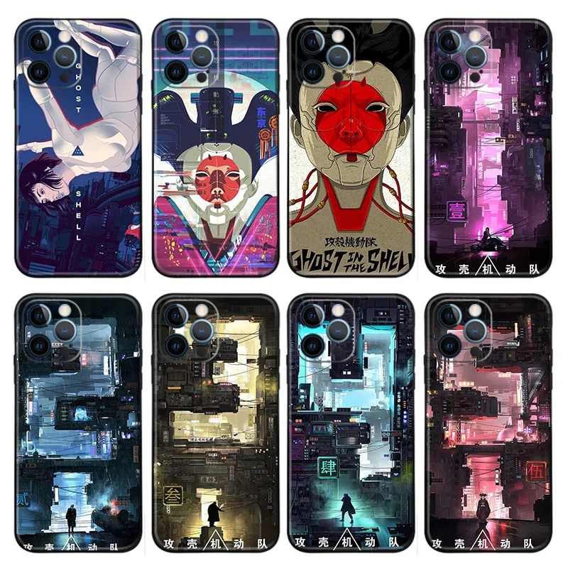 Ghost in the Shell — Cyberpunk Cityscape TPU Phone Case