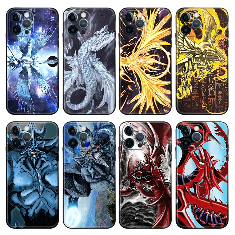 Yu-Gi-Oh! — Egyptian God Cards Blue-Eyes White Dragon & Obelisk Slifer Ra Matte Printed TPU Phone Case