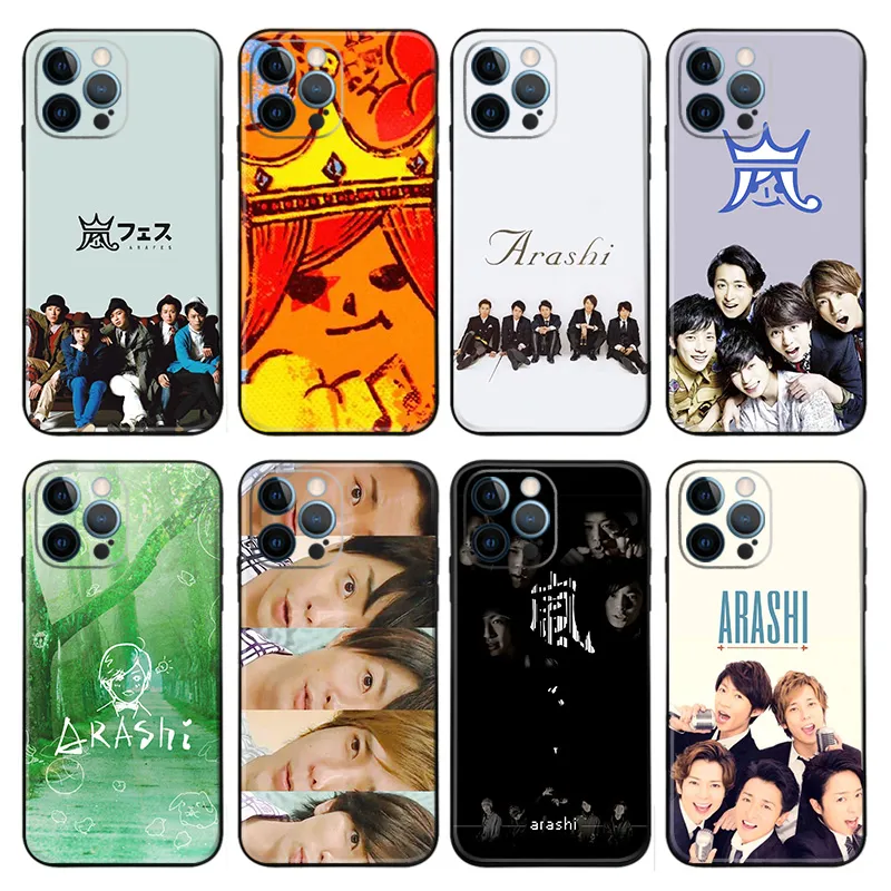 Arashi Phone Case — J-Pop Boy Band Logo & Group Member Portrait Graphics