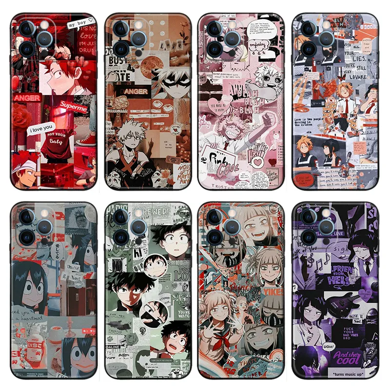 Hero School Phone Case — Bakugo Deku Todoroki Toga Manga Collage Art