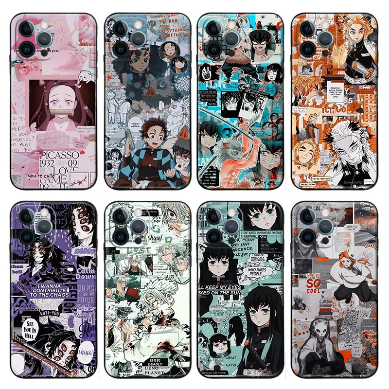 Blade Corps Phone Case — Nezuko Tanjiro Inosuke Rengoku Manga Collage Art