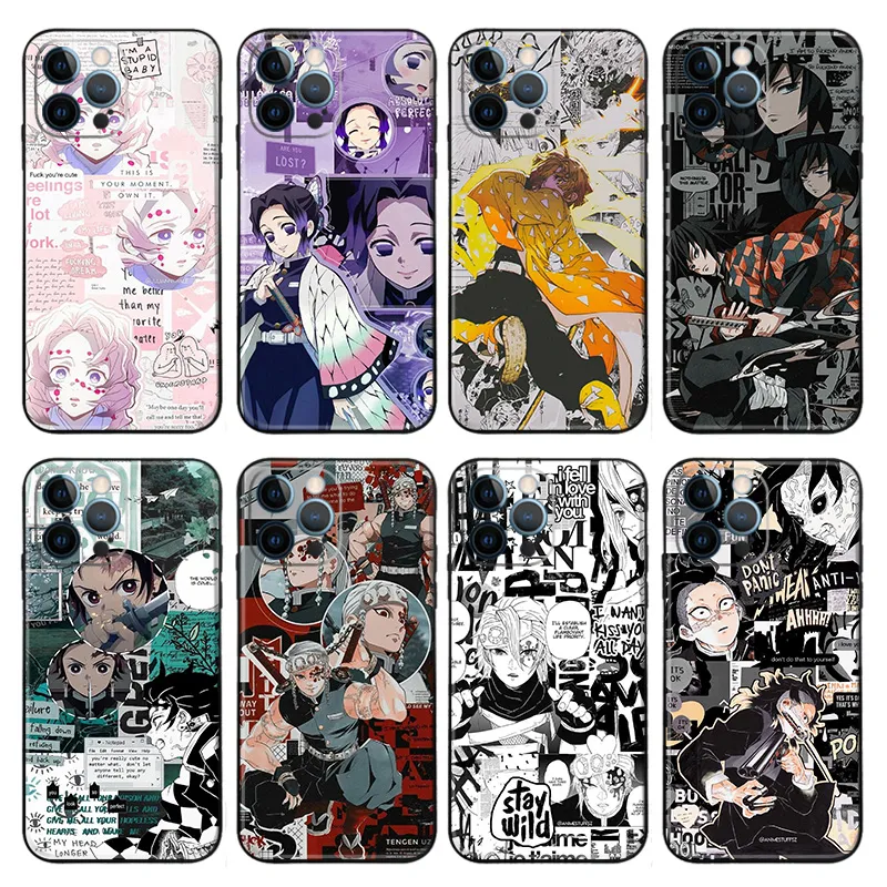 Blade Corps Phone Case — Tanjiro Nezuko Zenitsu Giyu Anime Manga Collage Art