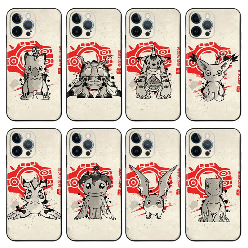 Digimon Phone Case — Agumon Gabumon Patamon Digivice & Crests Vintage Graphics