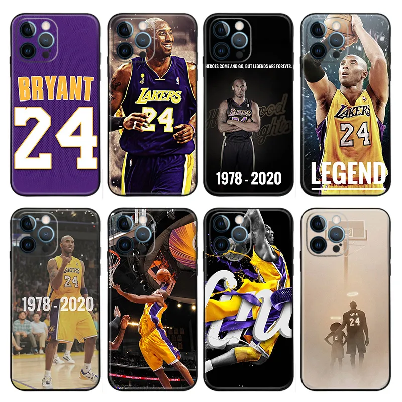 Kobe Bryant Mamba Lakers BaskAlien Visitorball Matte Printed TPU Phone Case with Lanyard