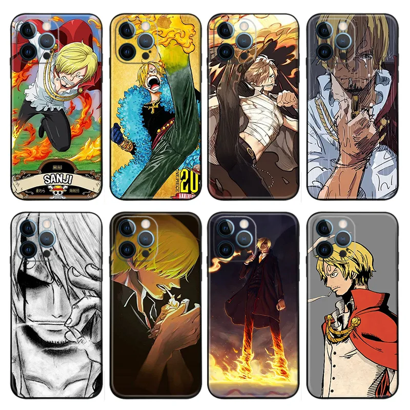 Sanji Pirate Voyage Anime Matte Printed TPU Phone Case with Lanyard