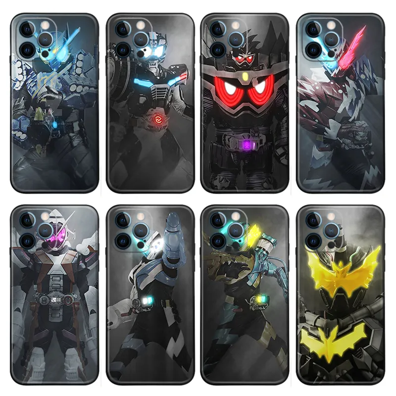 Kamen Rider Dark Anime Tokusatsu Matte Printed TPU Phone Case with Lanyard