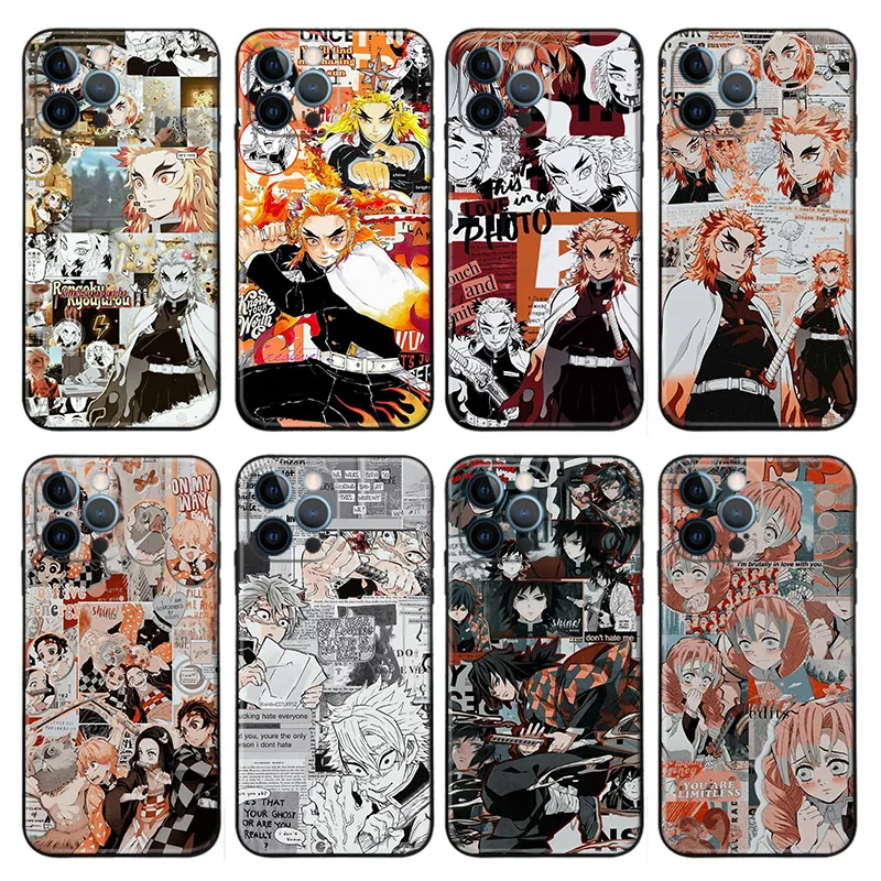 Blade Corps Kyojuro Rengoku Anime Matte Printed TPU Phone Case with Lanyard