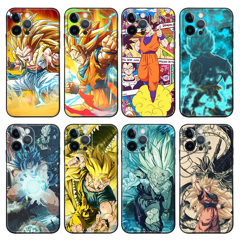 Ki Fighter Saiyan Anime Matte Printed TPU Phone Case with Lanyard