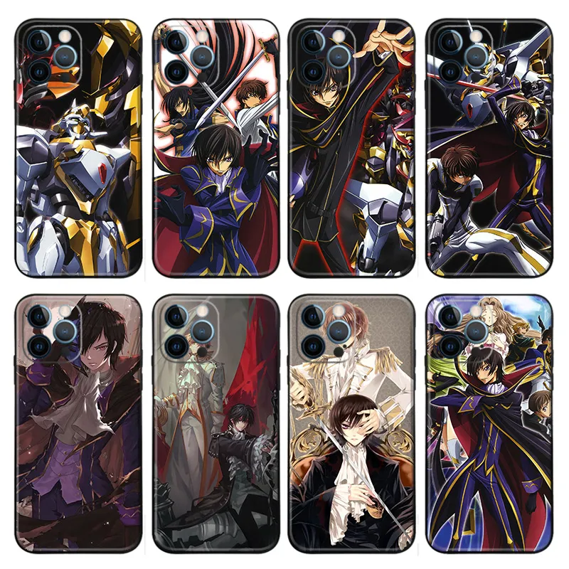 Code Geass Lelouch Anime Matte Printed TPU Phone Case with Lanyard