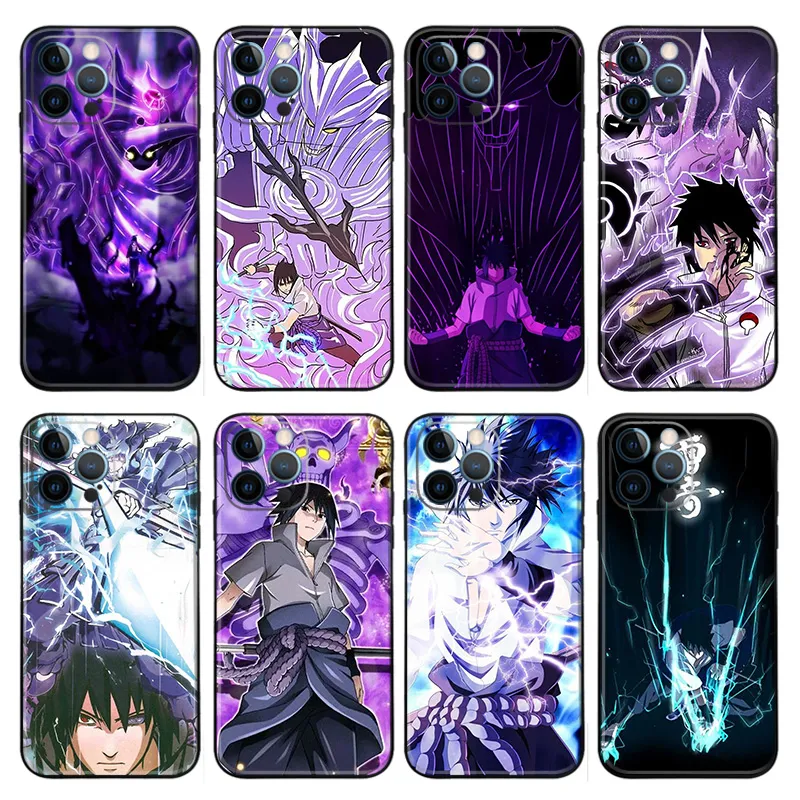 Sasuke Uchiha Ninja Anime Anime Matte Printed TPU Phone Case with Lanyard