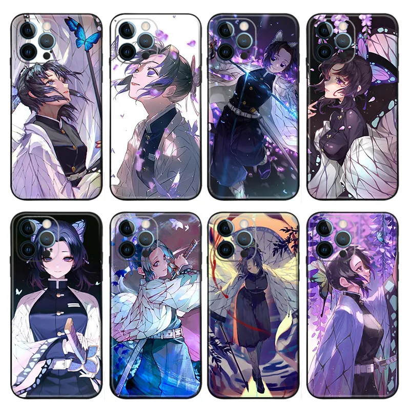 Shinobu Kocho Blade Corps Anime Matte Printed TPU Phone Case with Lanyard