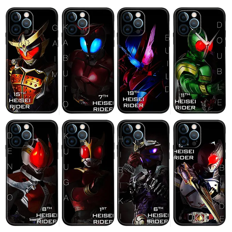 Kamen Rider Heisei Tokusatsu Matte Printed TPU Phone Case with Lanyard